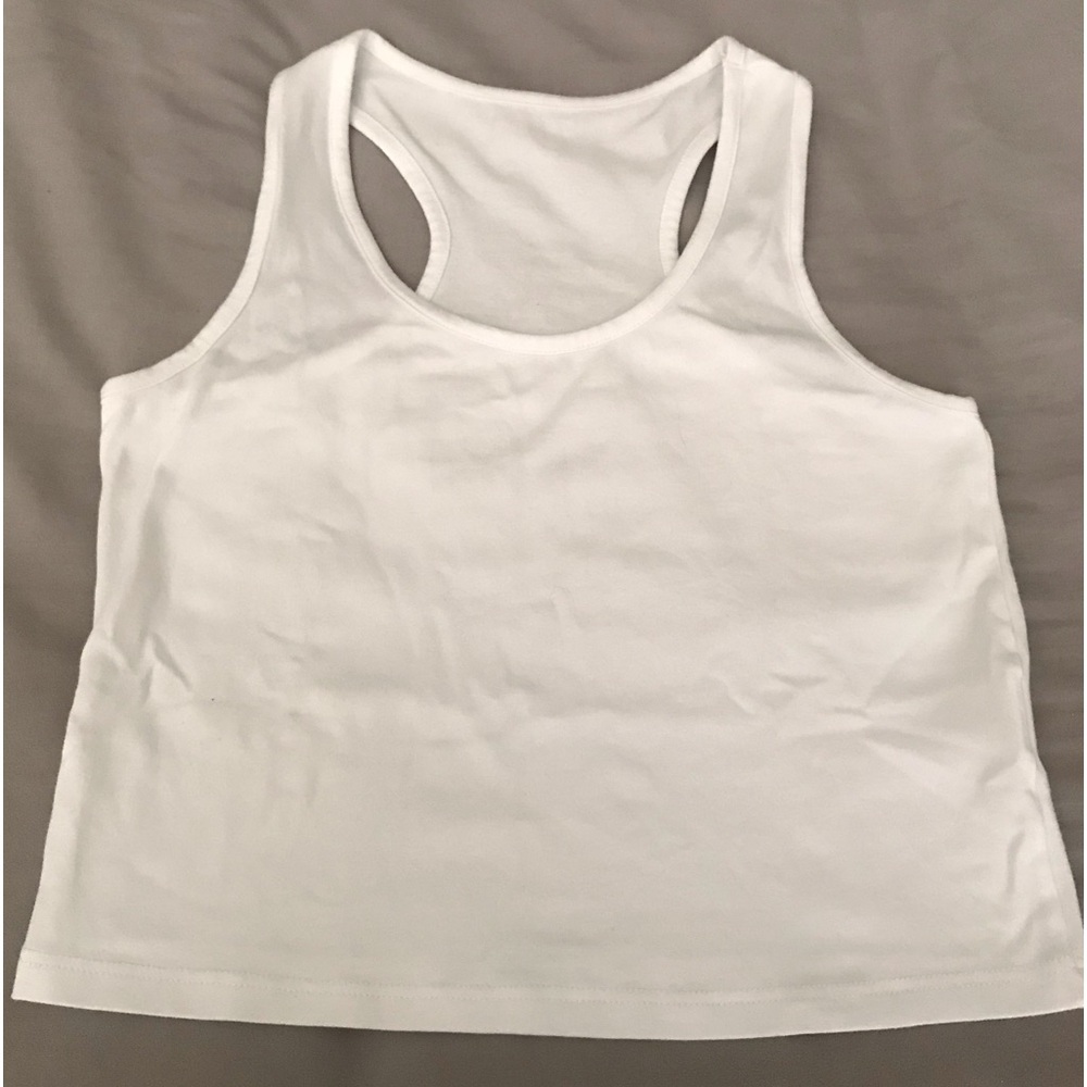 White Racerback Women's Cropped tank size L
